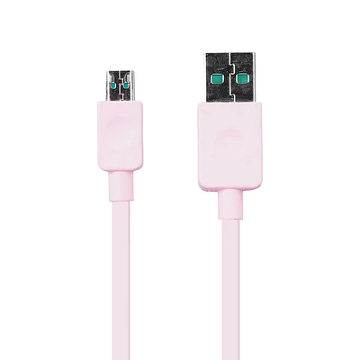 Cable De Carga Rápida USB a Micro USB De 1 Metro Rosa