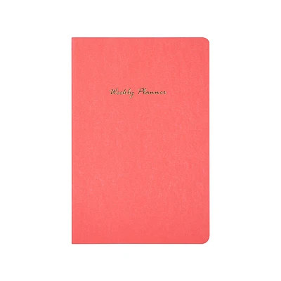 Cuaderno Estampado Con Plan Semanal De Rayas Rojo 21.2X14X0.9CM 32 Hojas