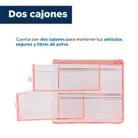 Caja De Almacenamiento Con Cajón Plástico Coral 18.8x12x9.3 cm