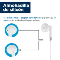 Audífonos De Cable Mod 1317 Con Control Plateado