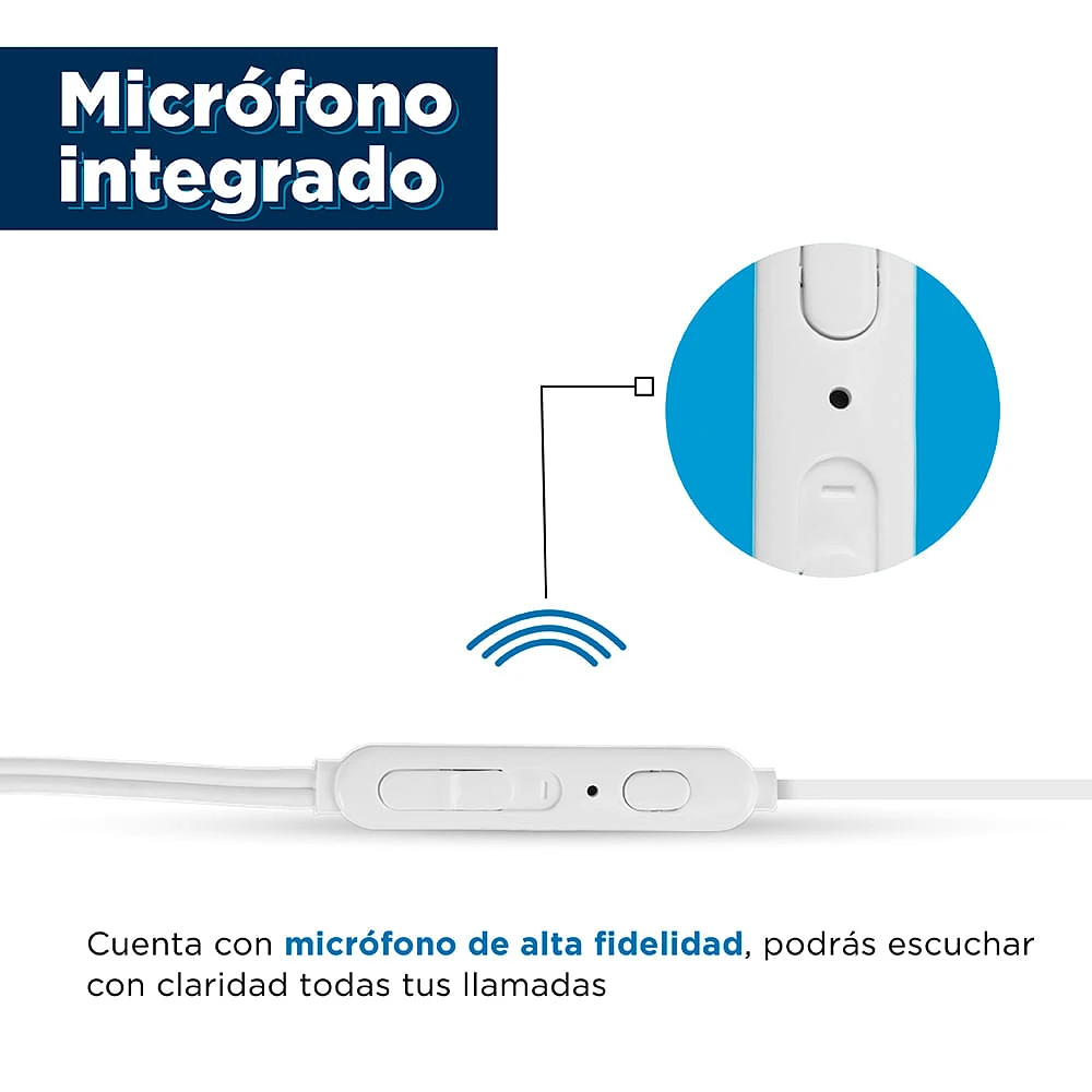 Audífonos De Cable Mod 1317 Con Control Plateado