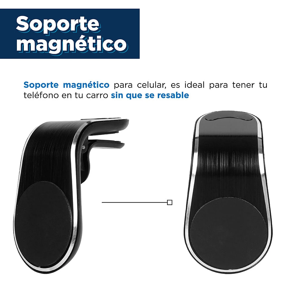 Soporte Para Automóvil Magnético Negro 9x4 cm