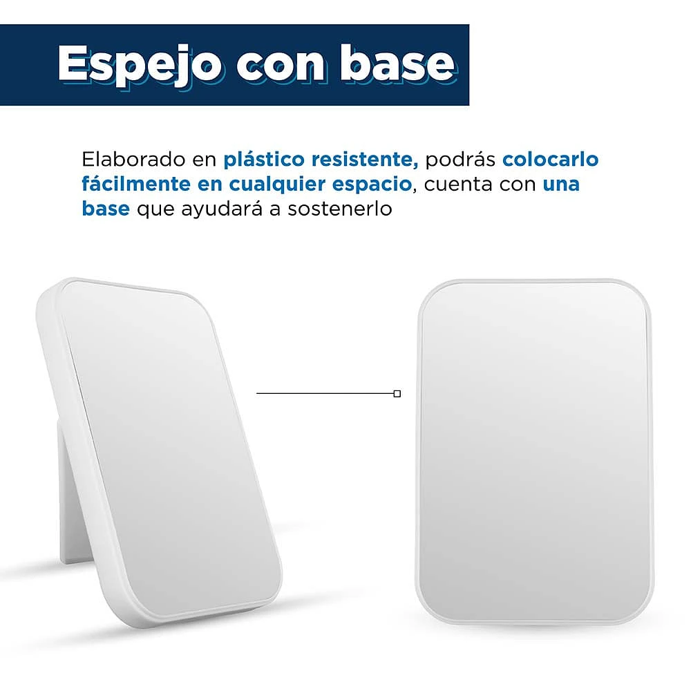 Espejo Rectangular De Mesa Blanco