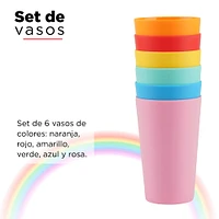 Set De Vasos Plástico 6 Piezas