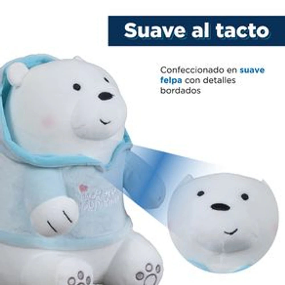 Peluche We Bare Bears Polar Con Sudadera Felpa Azul 25x18 cm