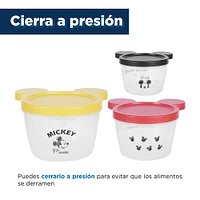 Set Contenedores De Alimentos Disney Mickey Mouse Plástico 130 ml, 240 ml, 430 ml 3 Piezas