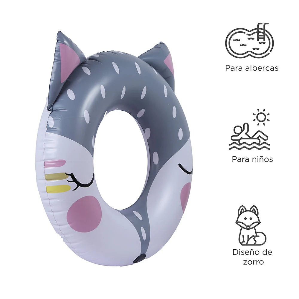 Inflable Para Alberca Zorrito PVC Gris 62 cm