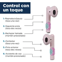 Audífonos Inalámbricos Con estuche De Carga Rosa 5x5 cm TWS