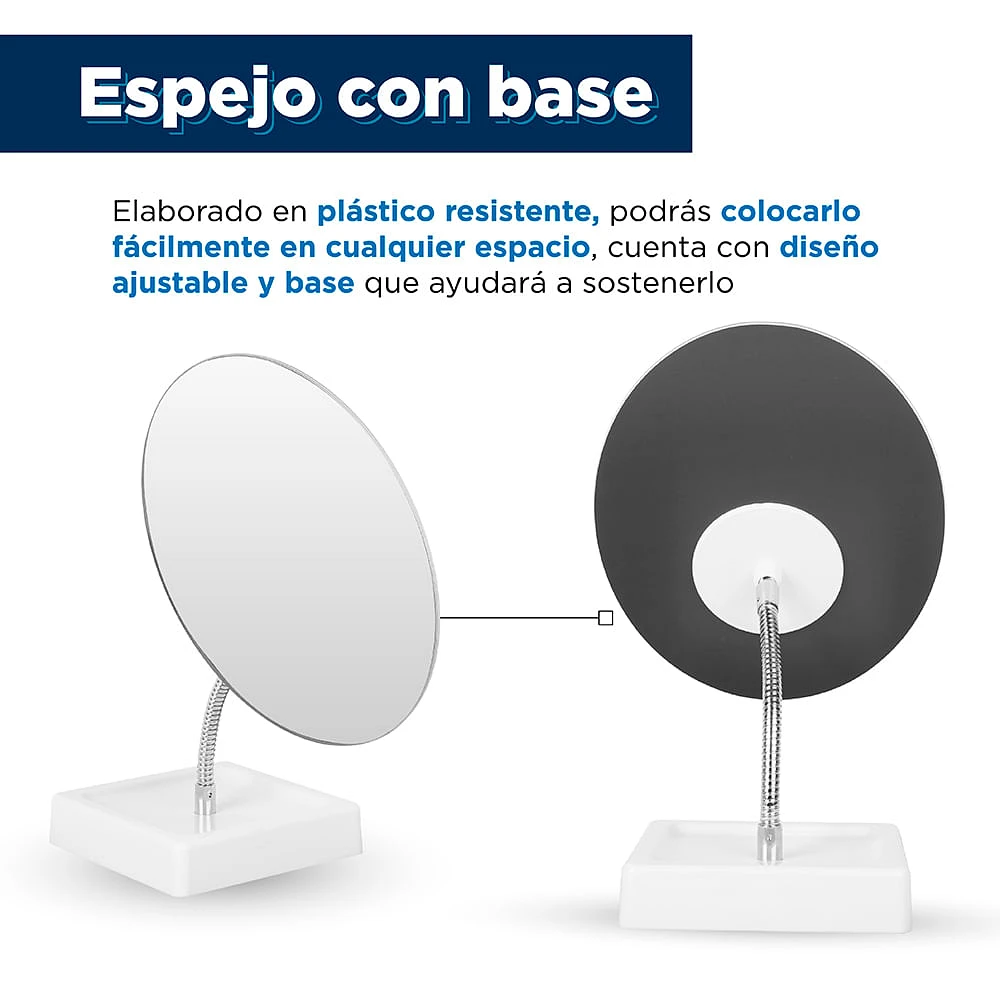 Espejo Circular Con Base Negro