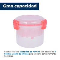 Contenedor Para Ensalada Con Separación Naranja 450 ml