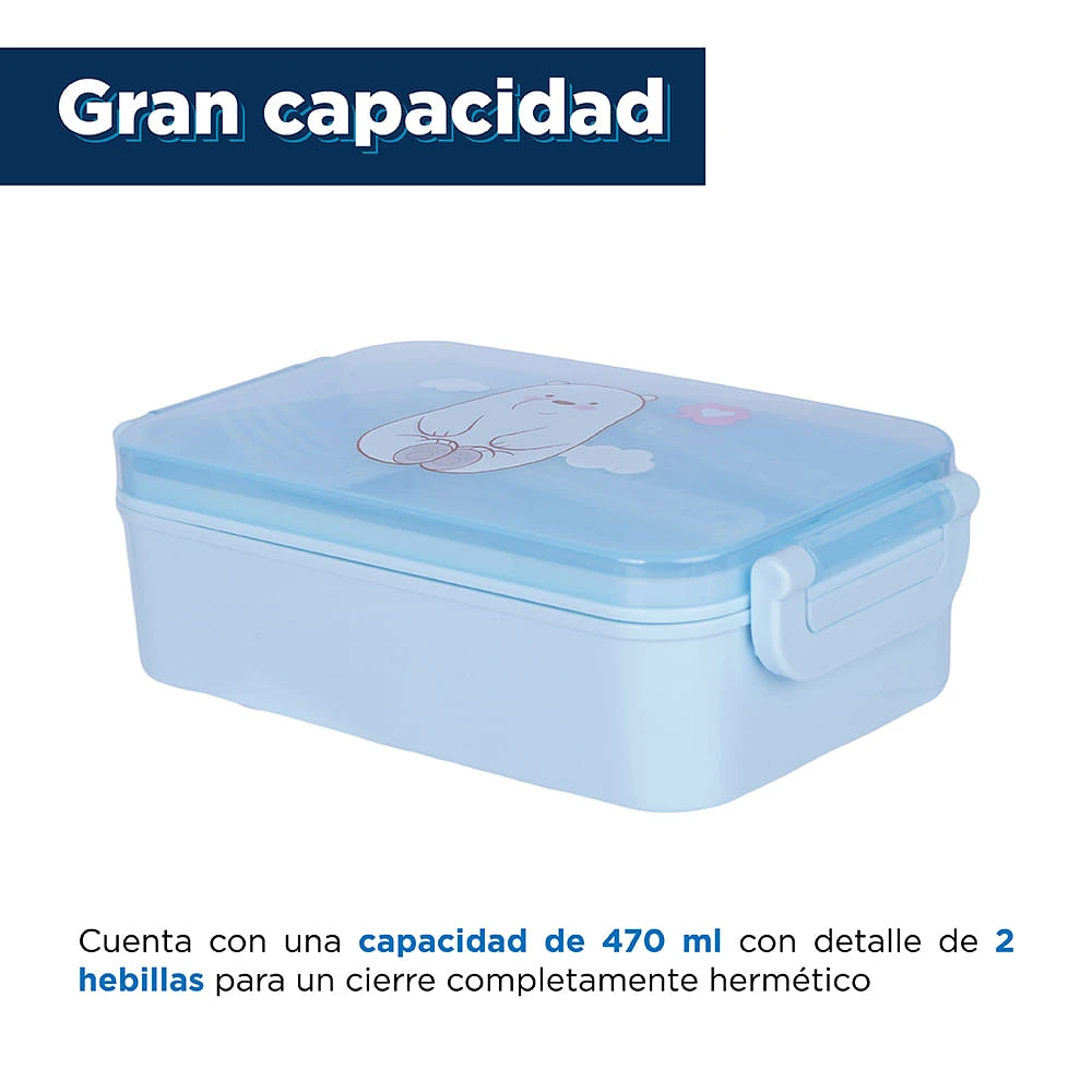 Contenedor De Alimentos We Bare Bears Polar Plástico Azul 470 ml