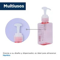 Botella De Viaje Con Dispensador Plástico Rosa 100 ml