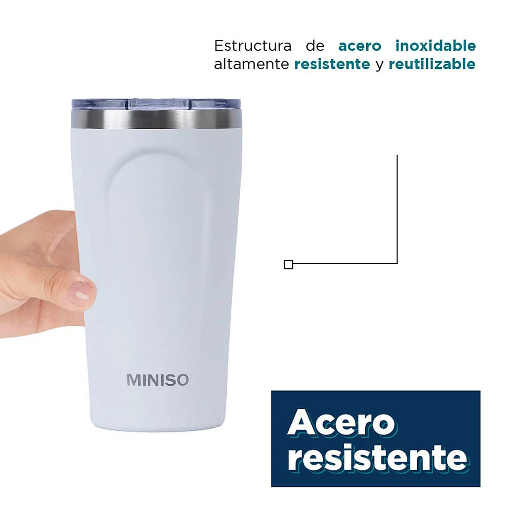 Vaso Térmico Acero Inoxidable Blanco 580 ml