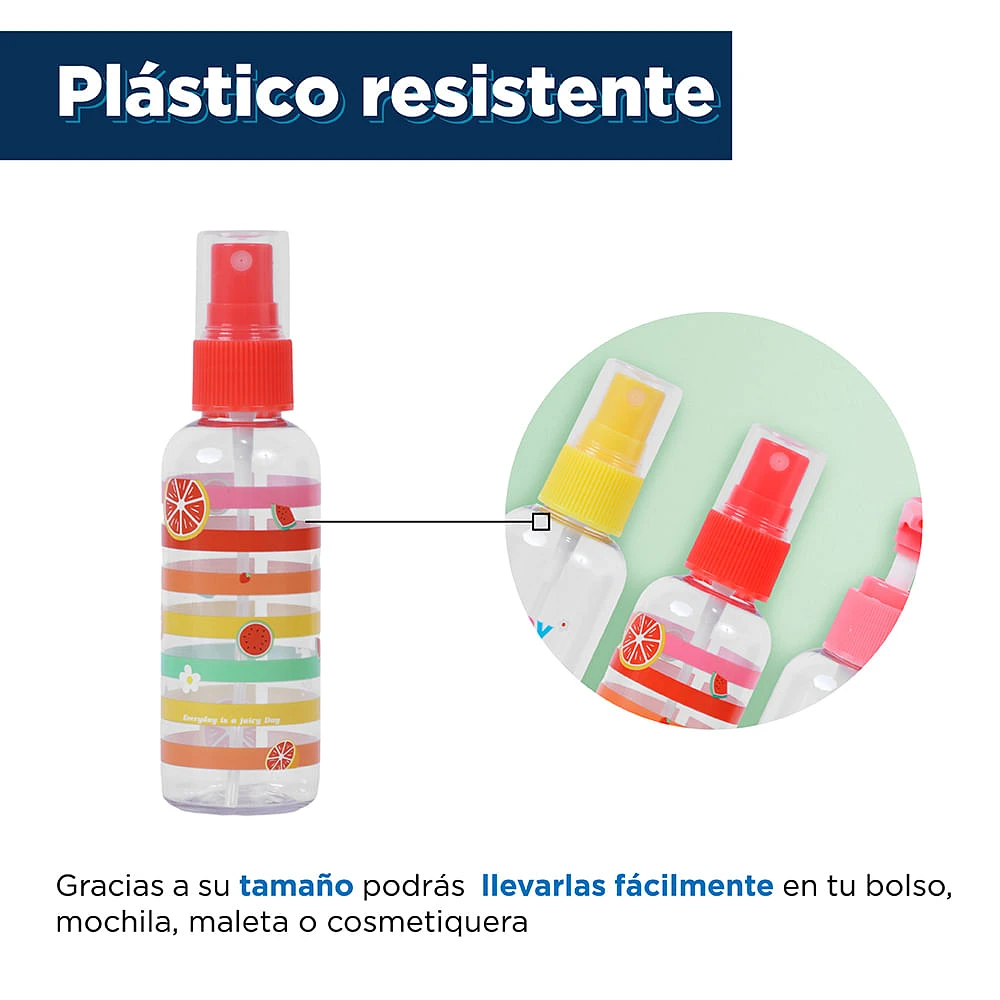 Kit Botellas De Viaje Enjoy A Juicy Joy Plástico 6 Piezas