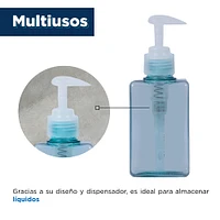 Botella De Viaje Con Dispensador Plástico Azul 100 ml