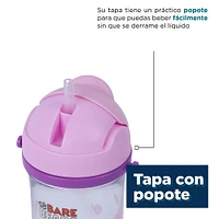 Cilindro We Bare Bears Polar Con Correa Y Popote Plástico Morado 400  ml