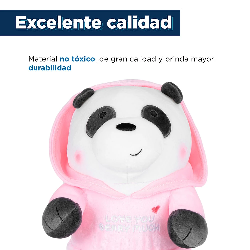 Peluche We Bare Bears Panda Sentado Con Sudadera Felpa 24 cm