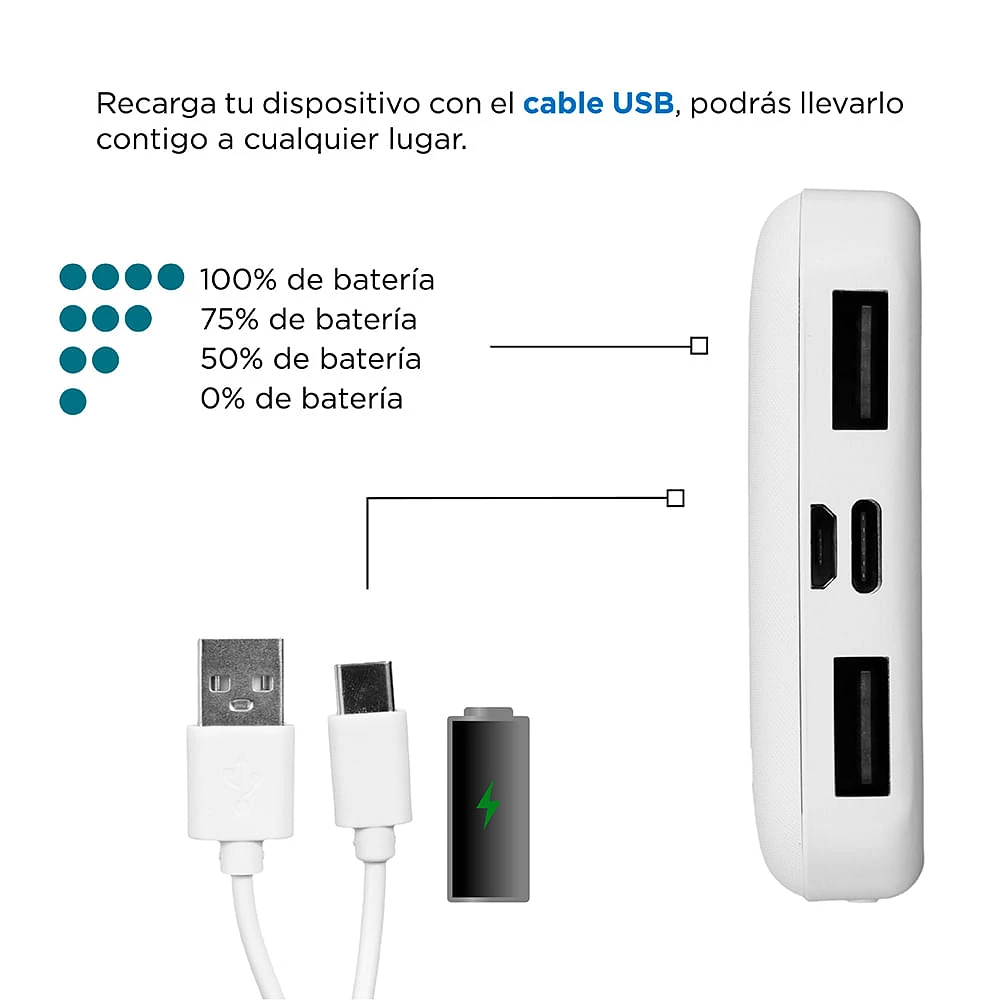 Batería Portátil Power Bank Micro Usb