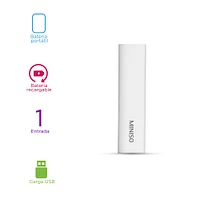 Batería Portátil Power Bank Micro Usb Y USB Blanca 2.3x9.4 cm