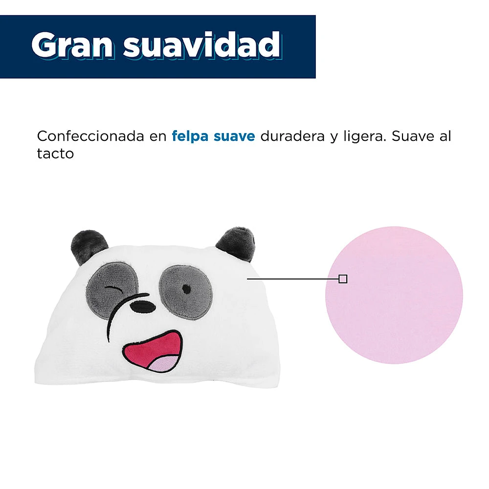 Manta Con Capucha We Bare Bears Panda Textil Rosa 100x90 cm