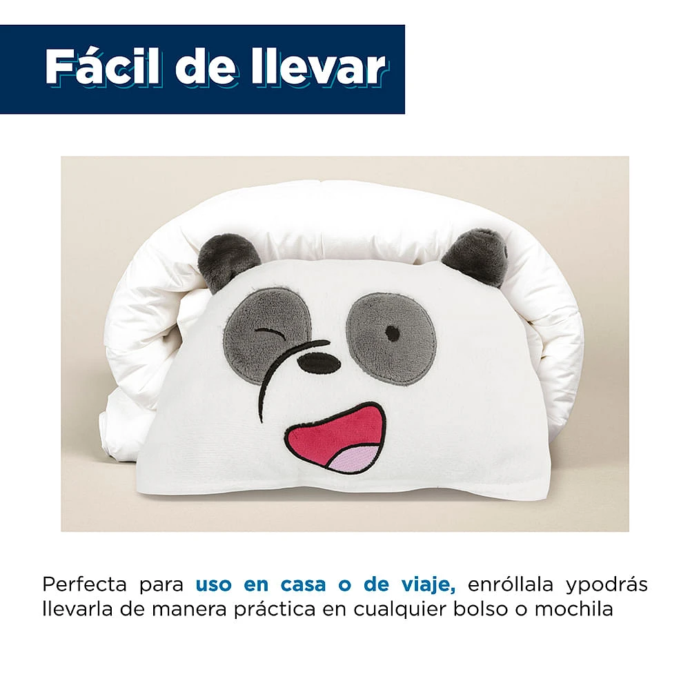 Manta Con Capucha We Bare Bears Panda Textil Rosa 100x90 cm