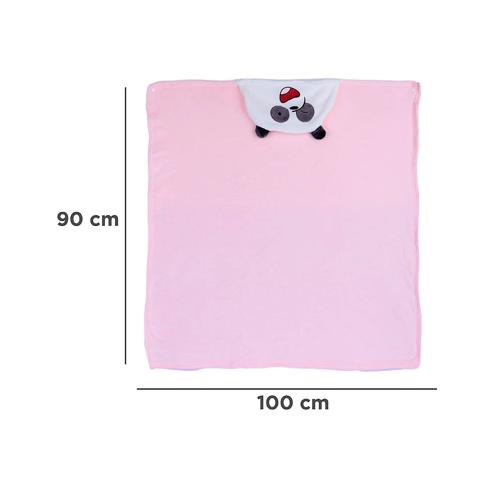 Manta Con Capucha We Bare Bears Panda Textil Rosa 100x90 cm