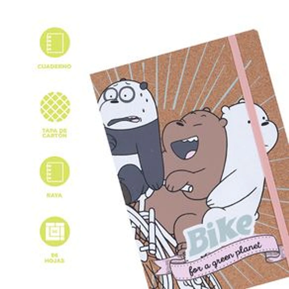 Libreta We Bare Bears Eco Friendly 14.4x20.7 cm Rayas 96 Hojas