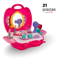 Set Juguete Tocador Plástico Rosa 24x6x18 cm 21 Piezas