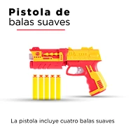 Pistola De Juguete Balas Suaves Roja 19.5x12.5x4.4 cm 5 Piezas