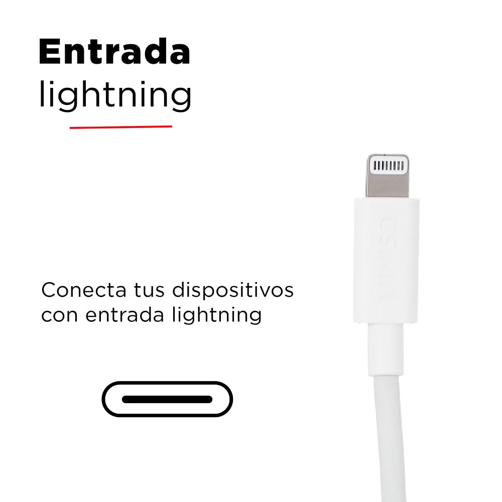 Cable De Carga USB a Lightning Blanco 1 M