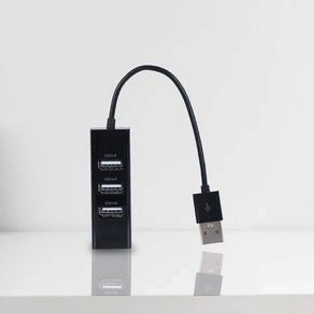 Adaptador USB 4 Puertos Negro 2x21.6 cm