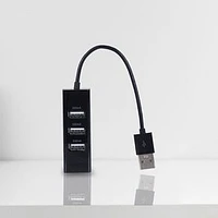 Adaptador USB 4 Puertos Negro 2x21.6 cm