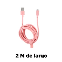 Cable De Carga Rápida USB A Lightning Rosa 2 M