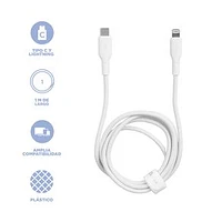 Cable De Carga Rápida Y Datos USB A Lightning Gris 1 m