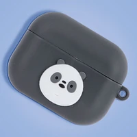 Funda Protectora Para Airpods Pro We Bare Bears Panda Silicona Negra 7x5x2.8 cm