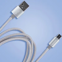 Cable De Carga Rápida Y Datos USB A Micro USB Plateado 1 m