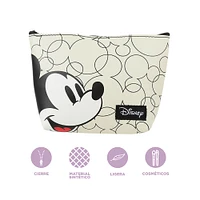 Cosmetiquera Disney Mickey Mouse En Forma De Trapecio Sintética Beige 20x6x13 cm