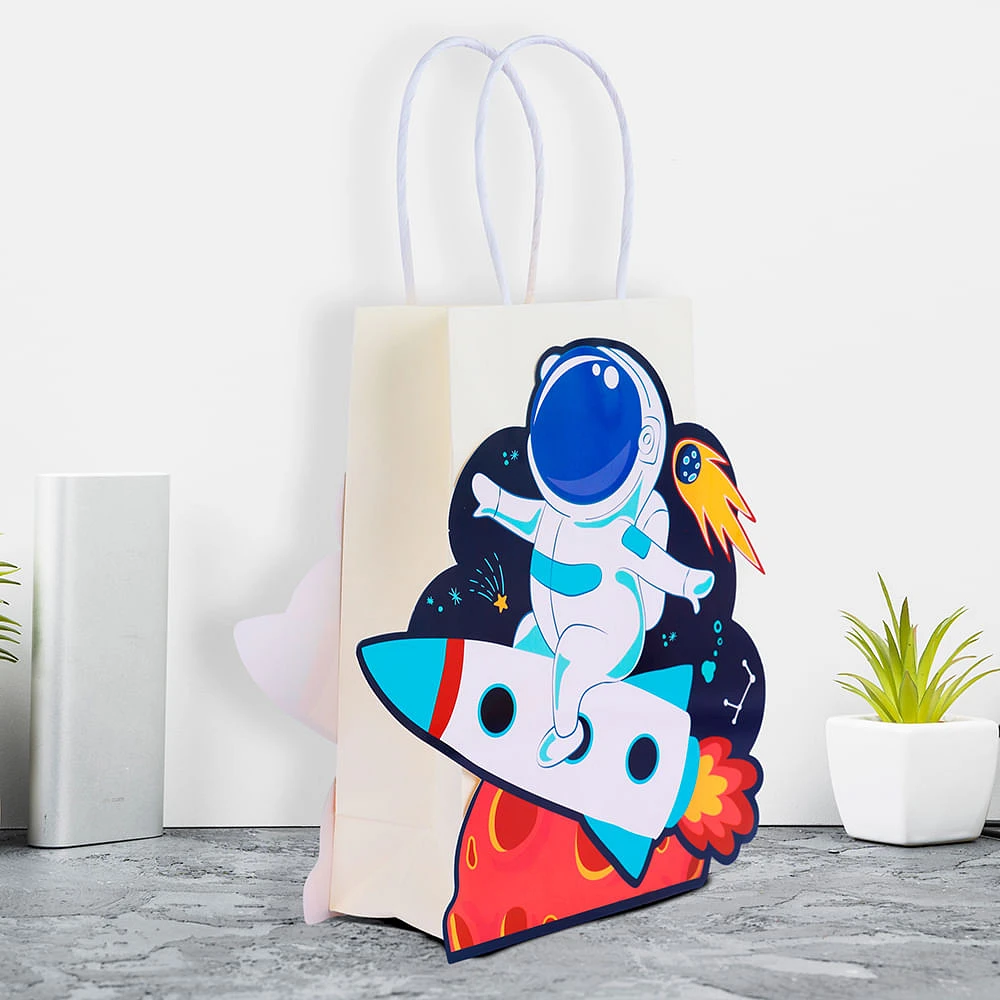 Set Bolsas De Regalo Astronauta 12x19x7 cm 4 Piezas