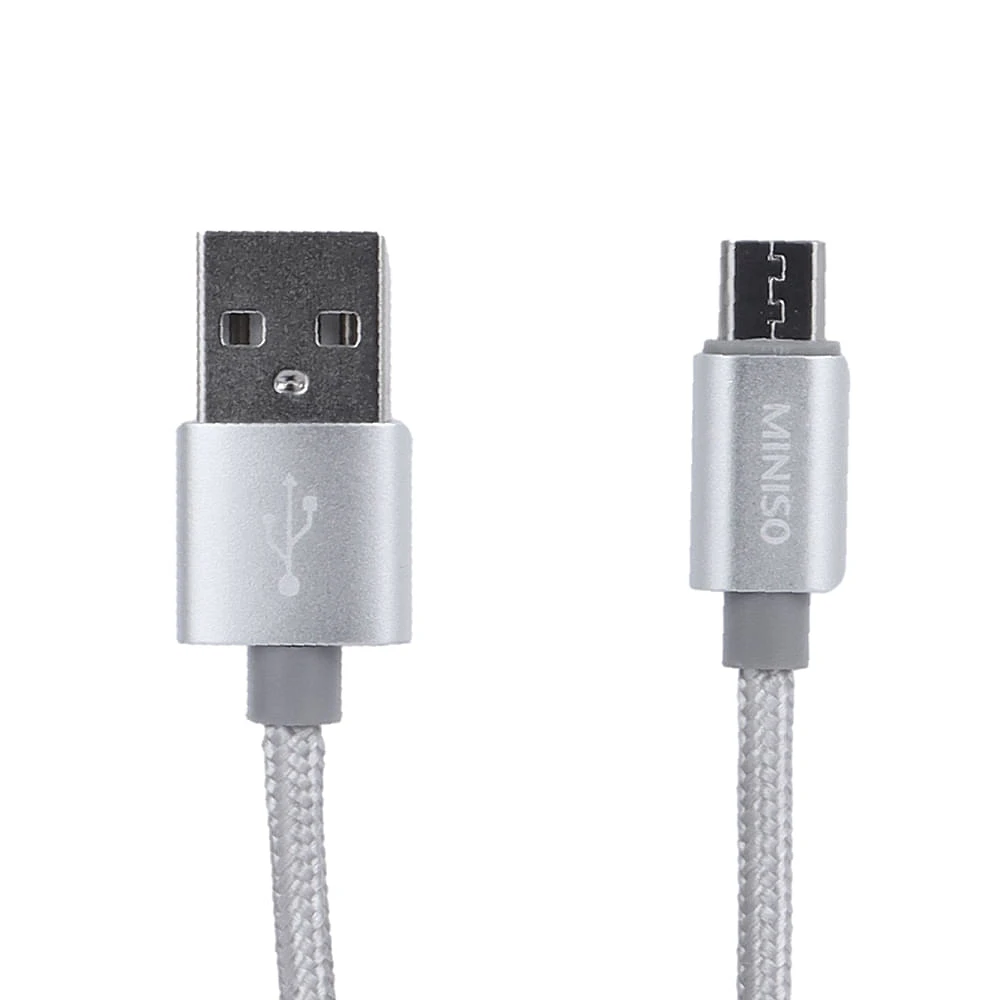 Cable De Carga Rápida Y Datos USB A Micro USB Plateado 1 m