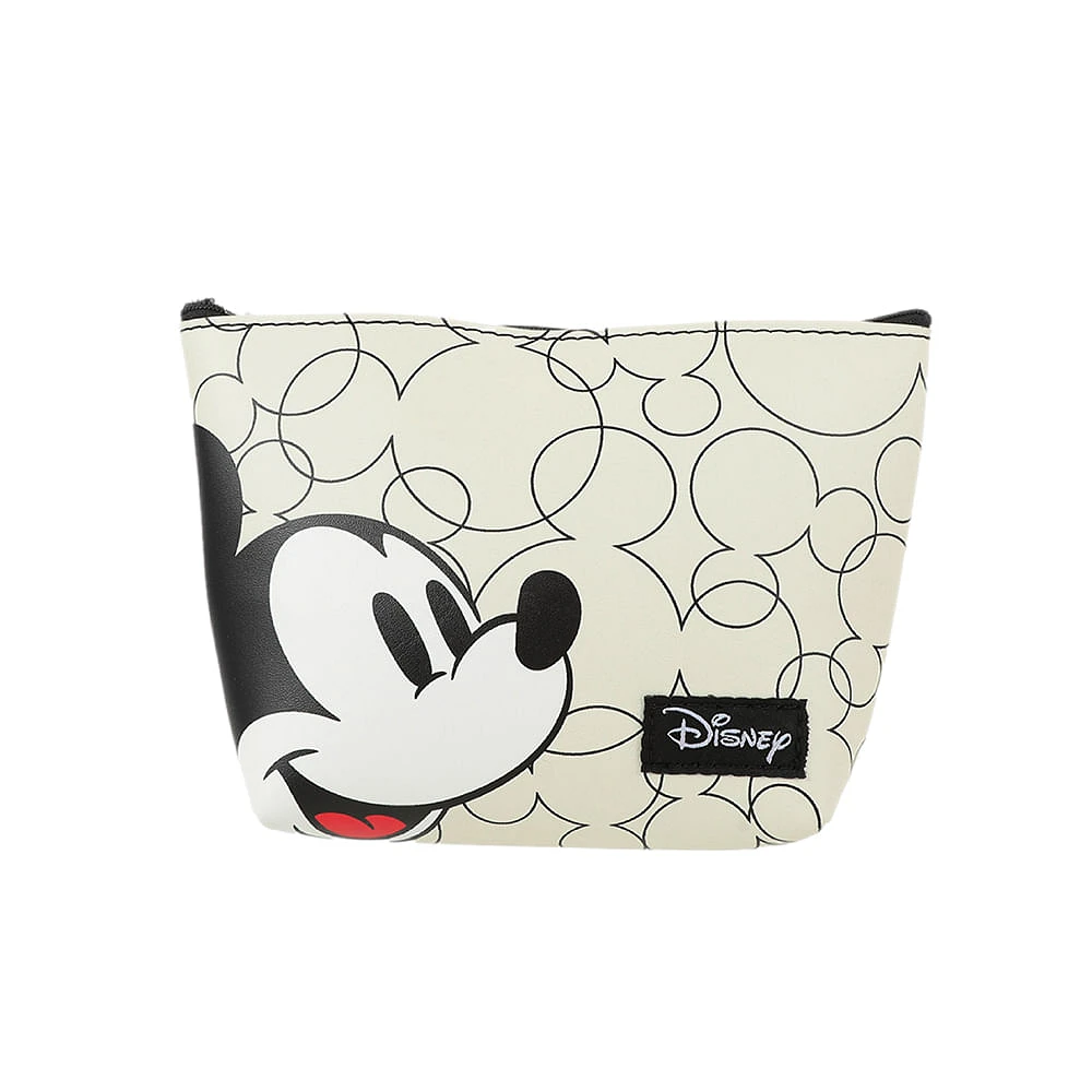 Cosmetiquera Disney Mickey Mouse En Forma De Trapecio Sintética Beige 20x6x13 cm