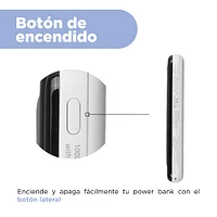 Batería Portátil Con Cables De Carga Power Bank Sintético Blanca 7.5x2x15 cm