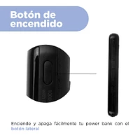 Batería Portátil Con Cables De Carga Power Bank Sintético Negro 7.5x2x15 cm