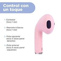 Audífonos Inalámbricos Con Estuche De Carga Rosas 5.5x6 cm TWS