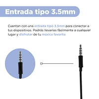 Audífonos De Cable Comando Manos Libres Negros 1.2 m 3.5 mm