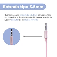 Audífonos De Cable Comando Manos Libres Rosas 1.2 m 3.5 mm