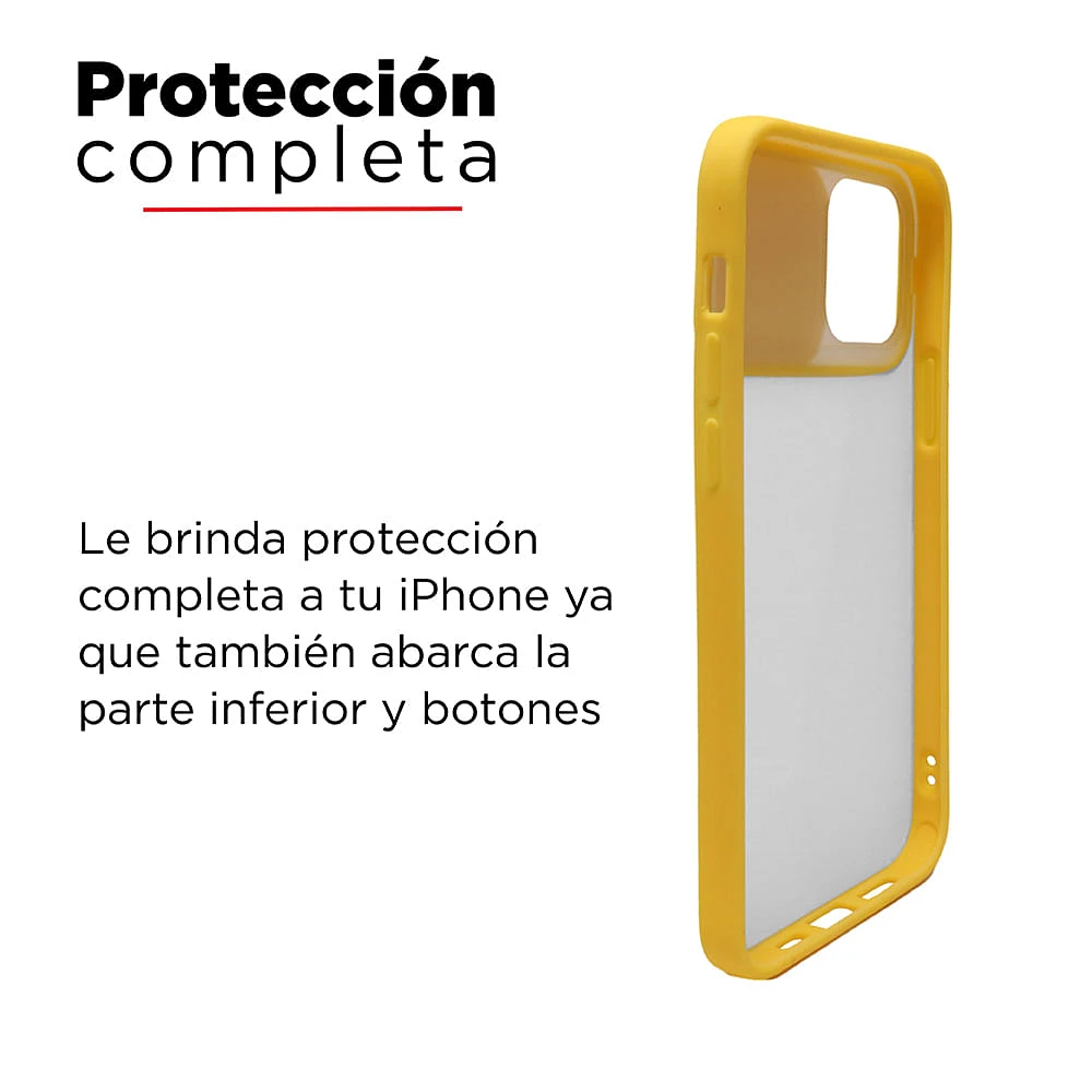 Funda Para Iphone 12/12 Pro Con Cubierta Deslizante Amarilla