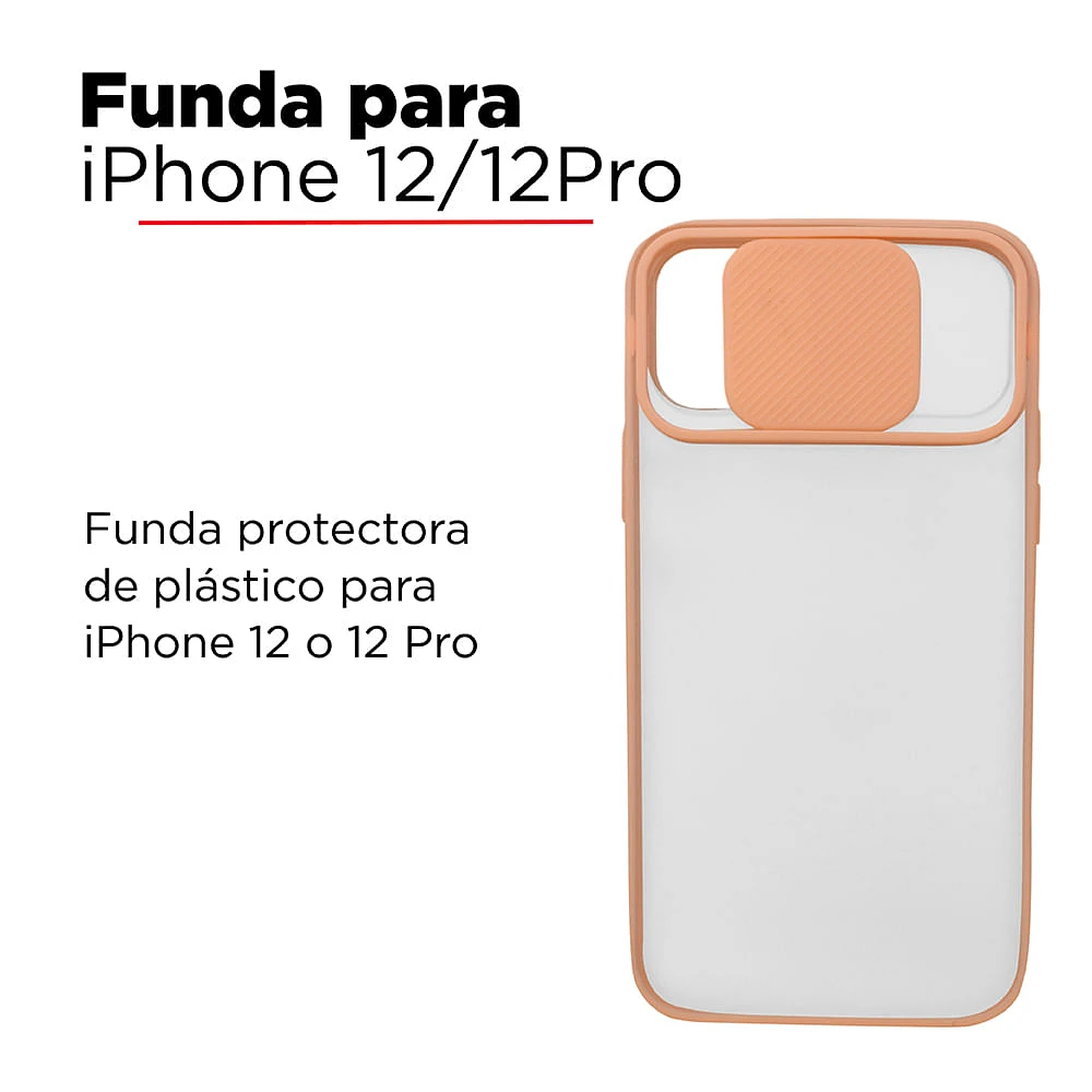 Funda Para Iphone 12/12 Pro Con Cubierta Deslizante         Rosa