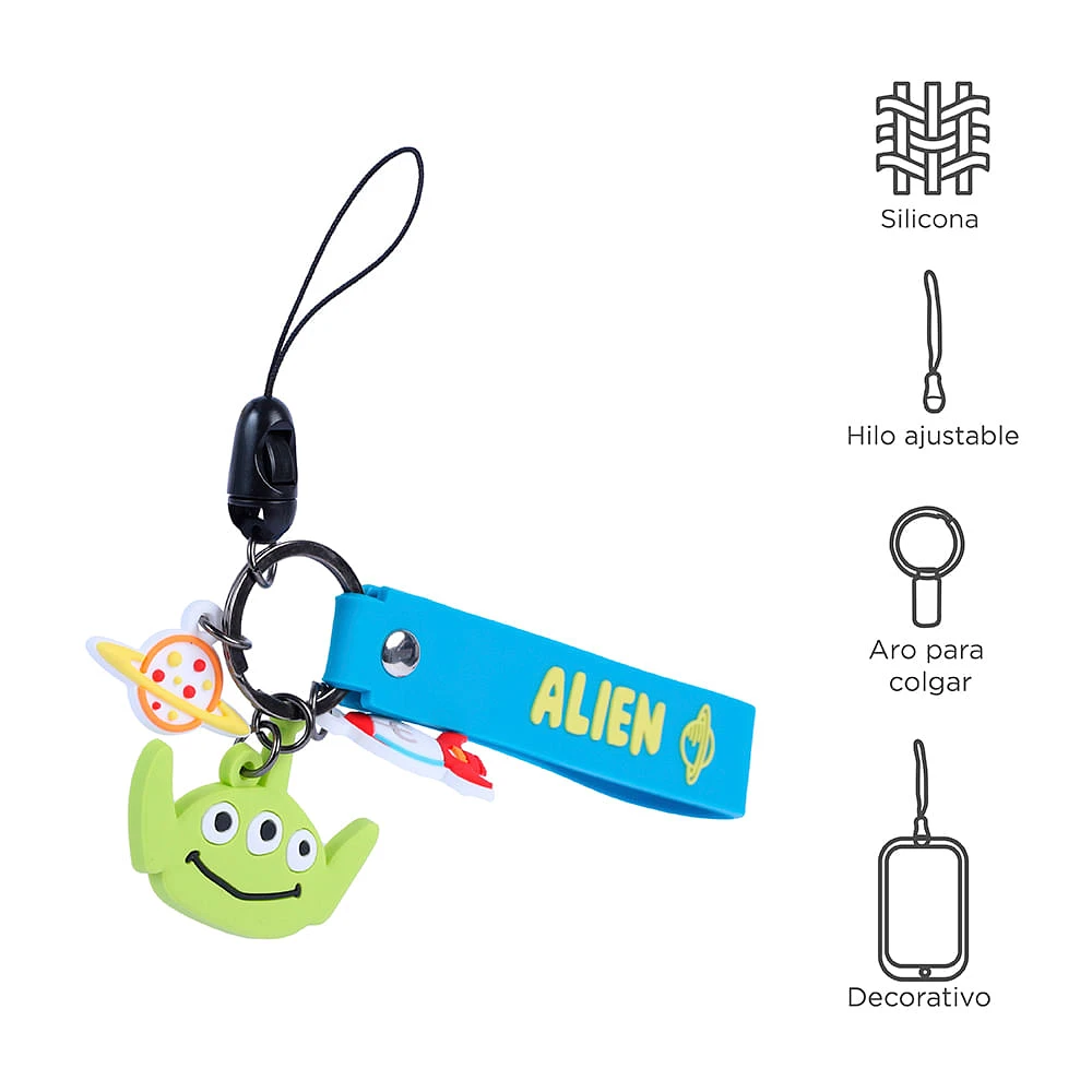 Accesorio Decorativo Para Celular Toy Story Alíen Disney Silicona 15 cm