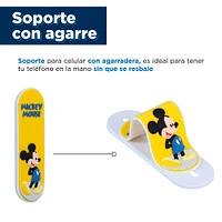 Soporte Para Celular Disney Mickey Mouse Tipo Anillo Sintético Amarillo 8x2.5 cm