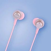 Audífonos De Cable In-Ear Metálicos, Rosa